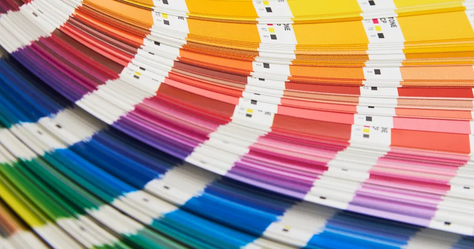 Escala de cores de gráfica aberta em leque